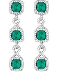 Jon Richard - Silver Plated Emerald Green Infinity Earrings - Lyst