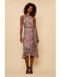 Wallis - Pink Paisley Layered Fit & Flare Dress - Lyst