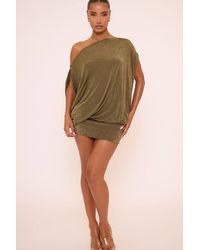 EGO - Short Sleeve Drape Mini Dress - Lyst