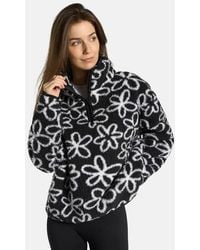 OHS - Printed Teddy Half Zip Fleece Sweatshirt Pullover Jumper Top - Lyst