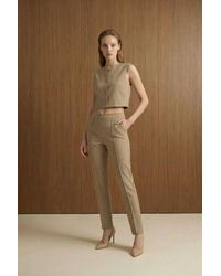My Fashion - Crew Neck Crop Vest & High Waist Pants Two-Piece Set - Lyst