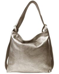 Sostter - Bronze Metallic Leather Convertible Tote Backpack - Bxndl - Lyst