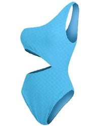 Speedo - Checkerboard Textured Cut Out One Piece Swimsuit - Lyst