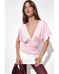 Busem - Slim Fit V-Neck Jersey Blouse - Lyst