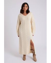 Urban Bliss - Cable V Neck Midaxi Dress - Lyst