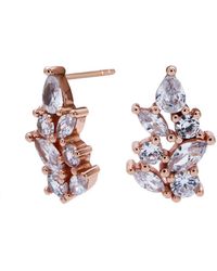 Simply Silver - 14ct Rose Gold Plated Sterling Silver With Cubic Zirconia Shard Half Hoop Earrings - Lyst