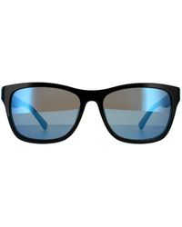 Lacoste - Rectangle Black Blue Sunglasses - Lyst