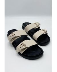 Miss Diva - Elise 2 Band Buckle Flat Slider - Lyst