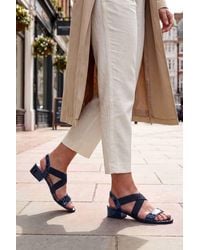 Spot on - Elastic Strap Low Heel Comfort Sandals - Lyst