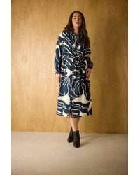 Evans - Abstract Print Midi Shirt Dress - Lyst