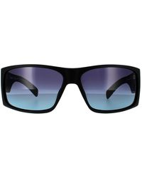 Timberland - Rectangle Matte Black Grey Smoke Polarized Sunglasses - Lyst