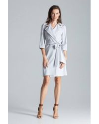 Love Lace - Loose Shirt Dress With Tie Waist Collar - Lyst