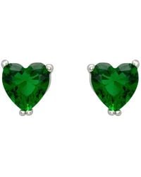 LÁTELITA London - Asscher Cut Heart Stud Earrings Emerald - Lyst