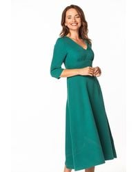 Love Lace - Stretch 3/4 Sleeve Maxi Dress With Zip - Lyst