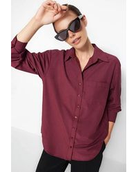 WOVCOR - Single Pocket Boyfriend Cotton Woven Shirt - Lyst