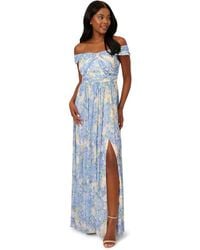 Adrianna Papell - Printed Off Shoulder Gown - Lyst