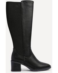Linzi - Reason Faux Leather Block Heel High Leg Boot - Lyst