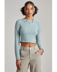 Pink Vanilla - Soft Wide Brushed Ribbed Long Sleeve Top - Lyst
