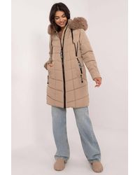 Love Lace - Quilted Hooded Puffer Jacket With Pockets & Zip - Lyst