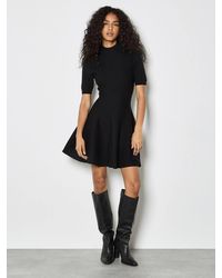 Apricot - Fit & Flare Ribbed Knit Mini Dress - Lyst