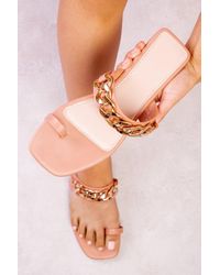 Where's That From - 'elle' Chain Strap Toe Loop Sandals - Lyst