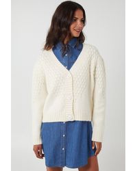 Blue Vanilla - Bubble Knit Button Front Cardigan - Lyst