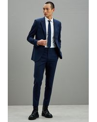 Burton - Skinny Fit Navy Marl Suit Trousers - Lyst