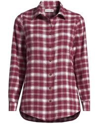 Lands' End - Plus Long Sleeve Flannel Boyfriend Shirt - Lyst