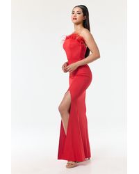 LuvForever Fashion - Bandeau Side Slit Maxi Dress - Lyst