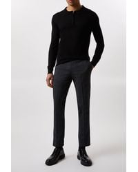 Burton - Slim Fit Charcoal Check Smart Trousers - Lyst