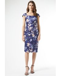 Dorothy Perkins - Lily And Franc Navy Floral Square Neck Dress - Lyst