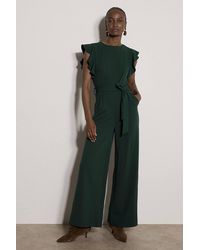 Apricot - Ruffle Sleeve Jersey Jumpsuit - Lyst