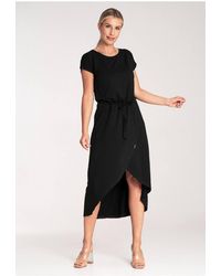 Love Lace - Viscose Short Sleeve Dress With Ties - Lyst