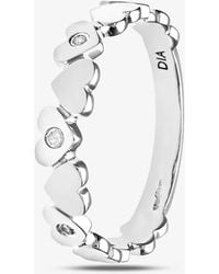 T.H.Baker - 9Ct 0.03Ct Diamond Set Hearts Ring - Lyst