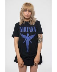 Nirvana - Angelic Blue Mono Boyfriend Fit T Shirt - Lyst