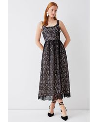 Coast - Lace Panelled Bodice Full Skirt Midi Dress - Lyst