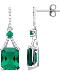 Jewelco London - 925 Emerald Cz Candy Grabber Solitaire Drop Earrings - Lyst