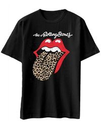 The Rolling Stones - Leopard Tongue Cotton T-shirt - Lyst