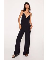 Nasty Gal - Strappy Back Detail Relaxed Jumpsuit - Lyst