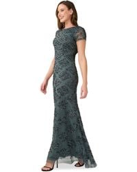 Adrianna Papell - Beaded Cowl Back Gown - Lyst