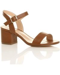 AJVANI - Mid Block Heel Strappy Sandals - Lyst