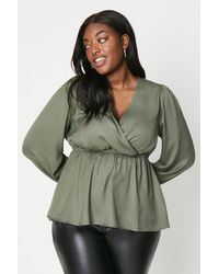 Dorothy Perkins - Curve Ruffle Front Wrap Blouse - Lyst