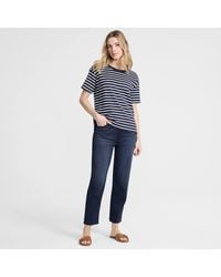 Lands' End - Petite Starfish Knit Denim Straight Leg Cropped Jeans - Lyst