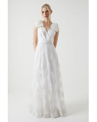 Coast - Embroidered Mesh Bow Detail Wedding Dress - Lyst