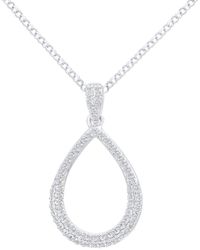 Jewelco London - 18ct White Gold 20pts Diamond Teardrop Pendant Necklace 16 Inch - Dp1axl625w18 - Lyst