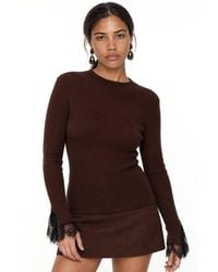 MixRay - Slim Fit Ribbed Knit Sweater With Crew Neck - Lyst