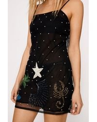 Nasty Gal - Pearl Embellished Mesh Cover Up Mini Dress - Lyst