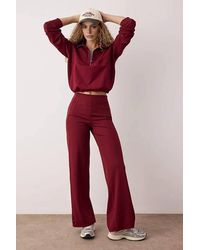WOVCOR - High Waist Ribbed Knit Wide Leg Sports Joggers - Lyst