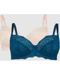 Gorgeous - Dd+ 2 Pack Scallop Lace Non Pad Balcony Bra - Lyst