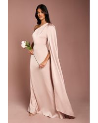 Coast - Honoured Petite Drape One Shoulder Satin Maxi Bridesmaid Dress - Lyst